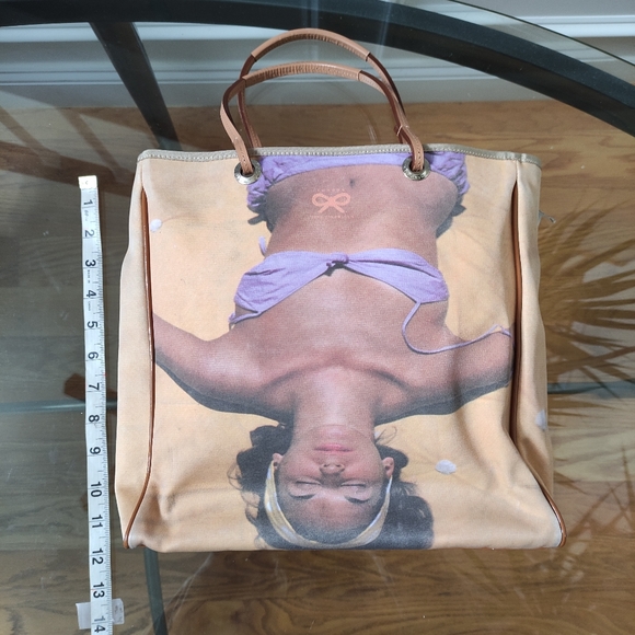 Vintage Anya Hindmarch printed Tote Bag 11x11x3.5" - Picture 7 of 16